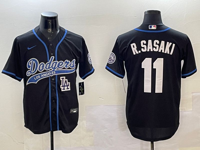 Men Los Angeles Dodgers #11 R.Sasaki Black Jointly Name Game 2025 Nike MLB Jersey style 3->los angeles dodgers->MLB Jersey